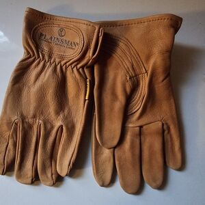Plainsman Men's Brown Leather Gloves Size Medium One Pair New